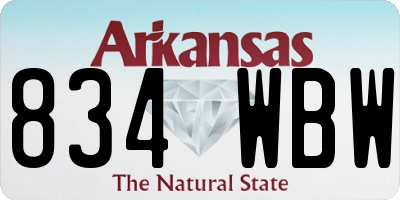 AR license plate 834WBW