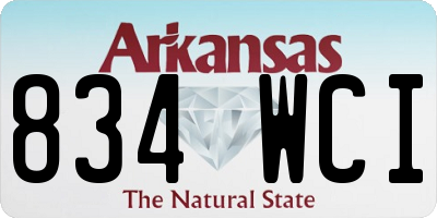 AR license plate 834WCI
