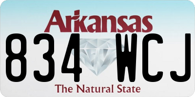 AR license plate 834WCJ