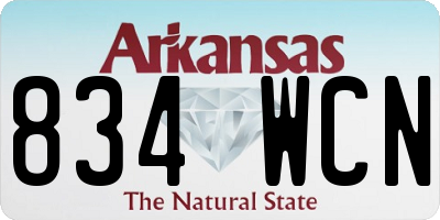 AR license plate 834WCN