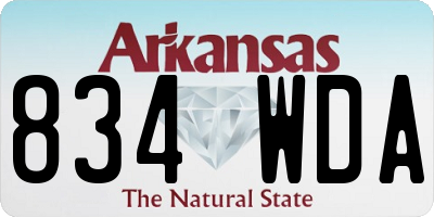 AR license plate 834WDA