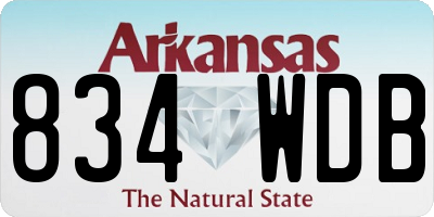 AR license plate 834WDB