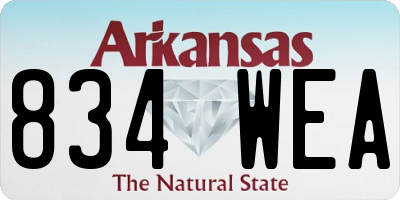 AR license plate 834WEA