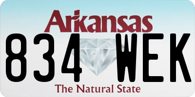 AR license plate 834WEK