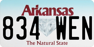 AR license plate 834WEN