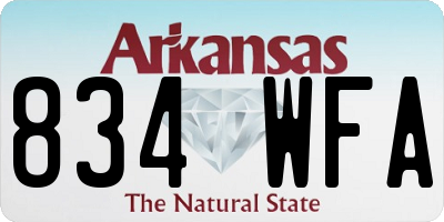 AR license plate 834WFA