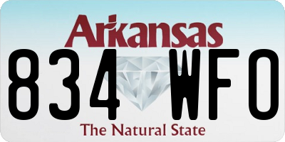 AR license plate 834WFO