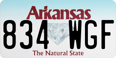 AR license plate 834WGF
