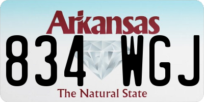 AR license plate 834WGJ
