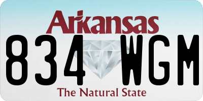 AR license plate 834WGM