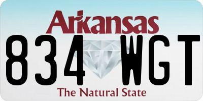 AR license plate 834WGT
