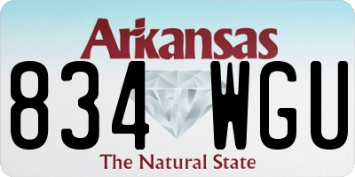 AR license plate 834WGU