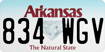 AR license plate 834WGV
