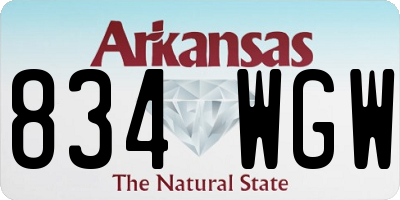 AR license plate 834WGW