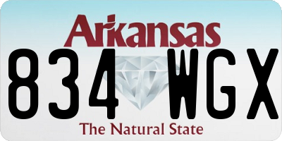 AR license plate 834WGX