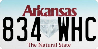 AR license plate 834WHC