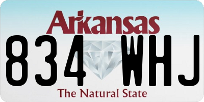 AR license plate 834WHJ