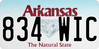 AR license plate 834WIC