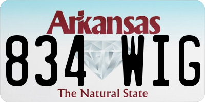 AR license plate 834WIG