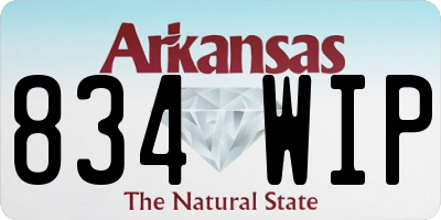 AR license plate 834WIP