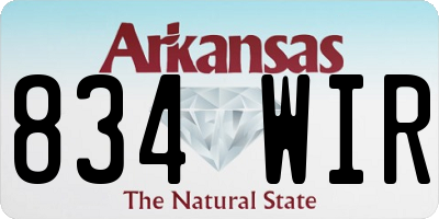 AR license plate 834WIR