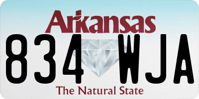 AR license plate 834WJA