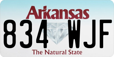 AR license plate 834WJF