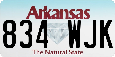 AR license plate 834WJK