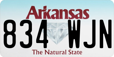 AR license plate 834WJN