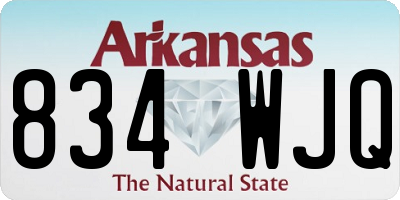 AR license plate 834WJQ