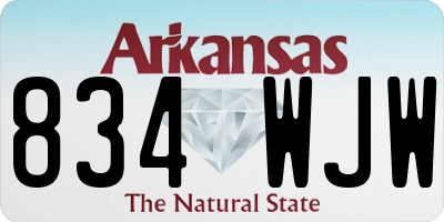 AR license plate 834WJW