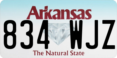 AR license plate 834WJZ