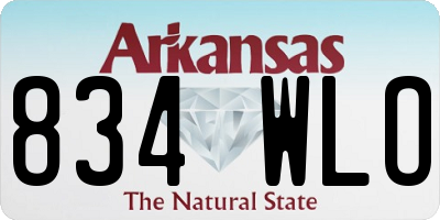 AR license plate 834WLO