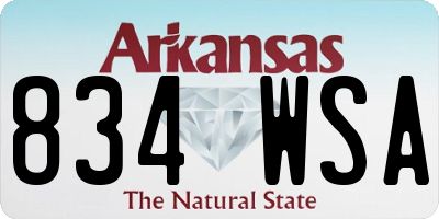 AR license plate 834WSA