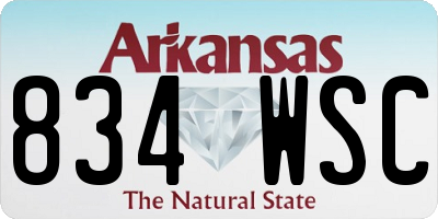 AR license plate 834WSC