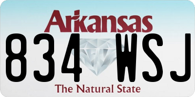 AR license plate 834WSJ