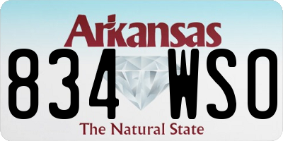 AR license plate 834WSO
