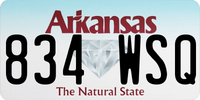 AR license plate 834WSQ
