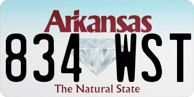 AR license plate 834WST