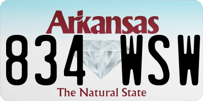 AR license plate 834WSW