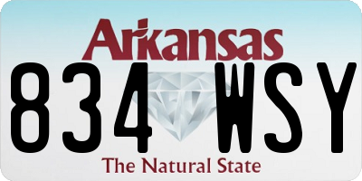 AR license plate 834WSY