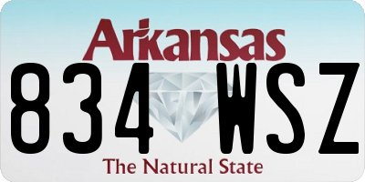 AR license plate 834WSZ
