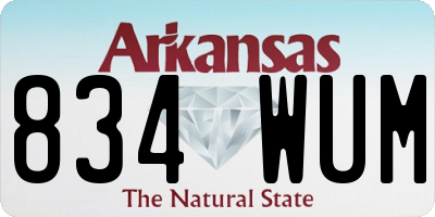 AR license plate 834WUM