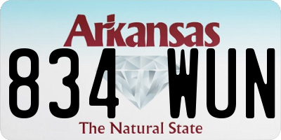 AR license plate 834WUN