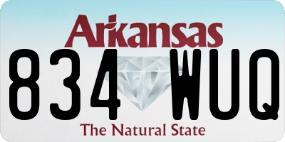AR license plate 834WUQ