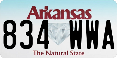 AR license plate 834WWA