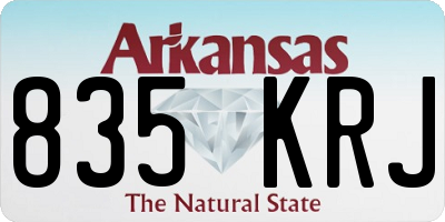 AR license plate 835KRJ