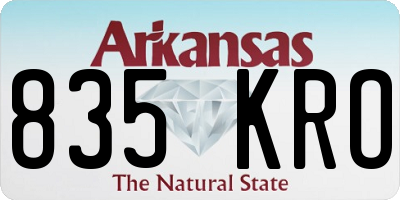 AR license plate 835KRO