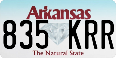 AR license plate 835KRR