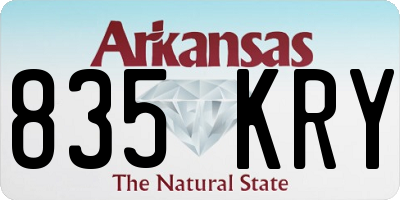 AR license plate 835KRY